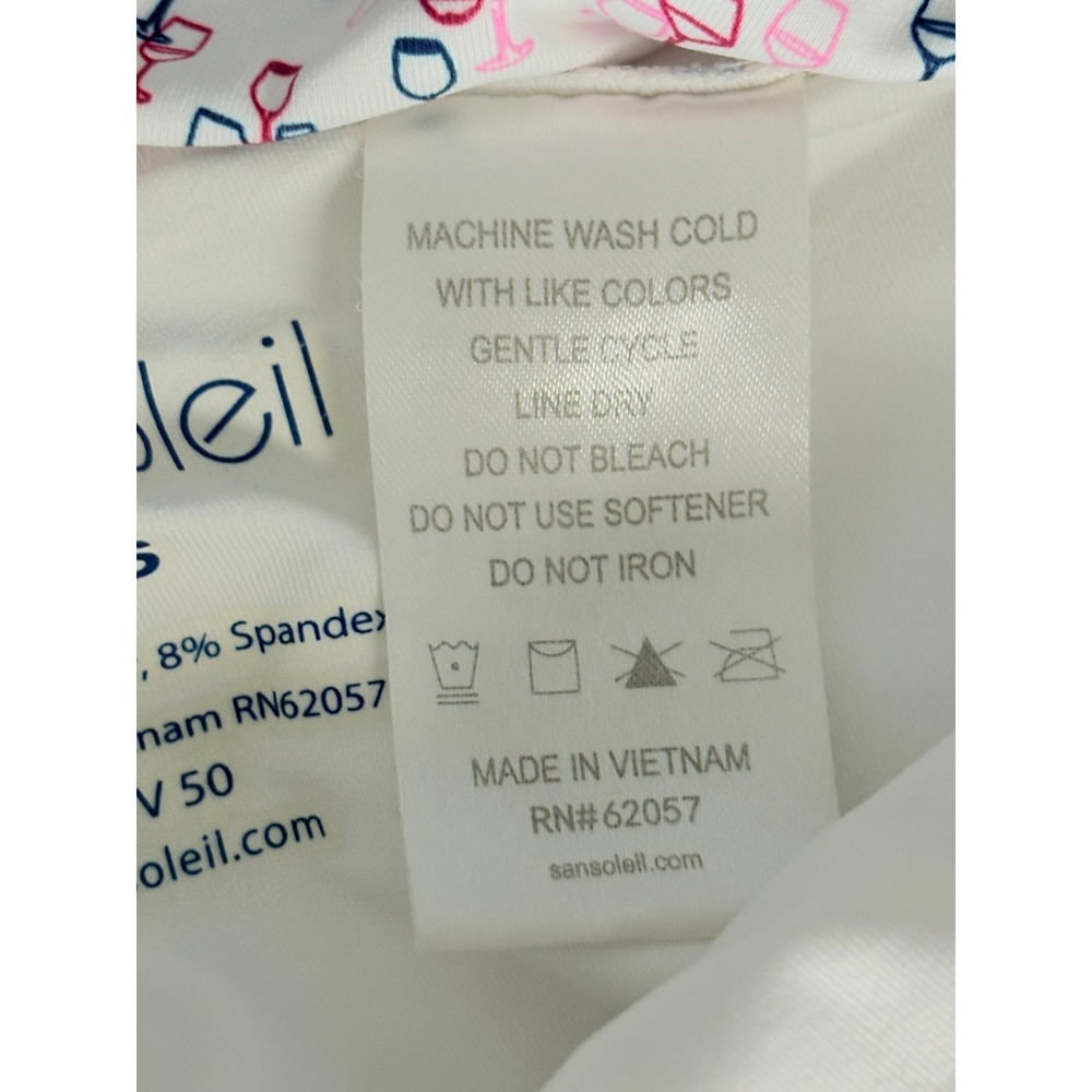 SanSoleil UV 50 Golf Skort Womens XS White Wine Glass Print Athletic Navy Pink - Picture 9 of 13
